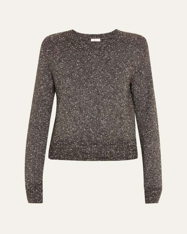 Zoe Crewneck Bouclé Tweed Sweater